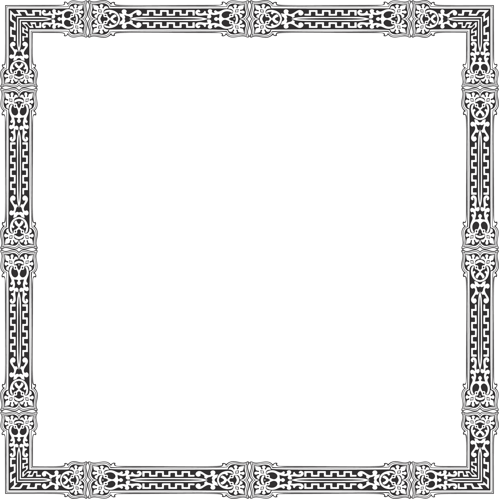 Elegant Decorative Border Frame PNG Image