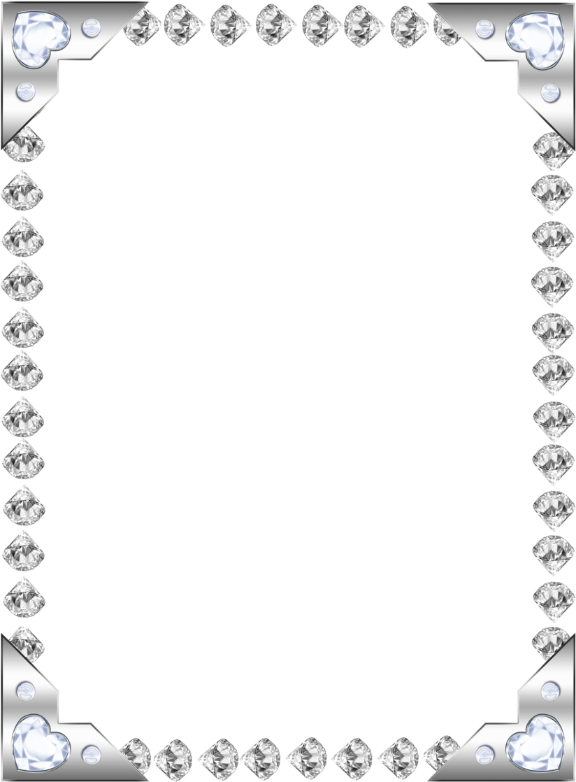 Elegant Diamond Border Clipart PNG Image