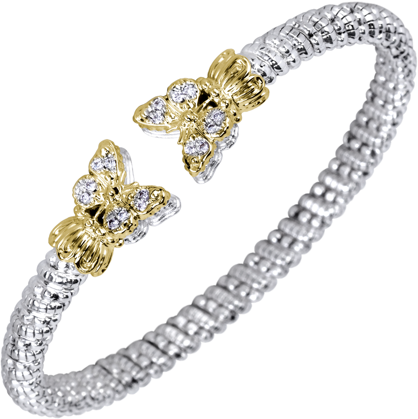 Elegant Diamond Butterfly Bracelet PNG Image