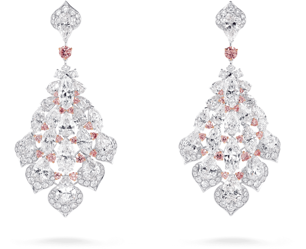 Elegant Diamond Chandelier Earrings PNG Image