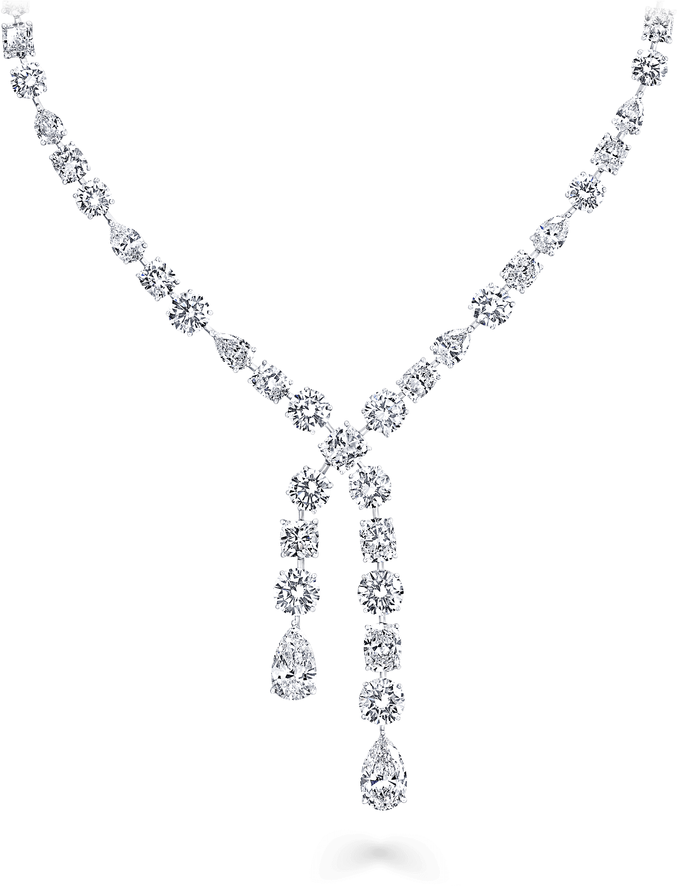 Elegant Diamond Drop Necklace PNG Image