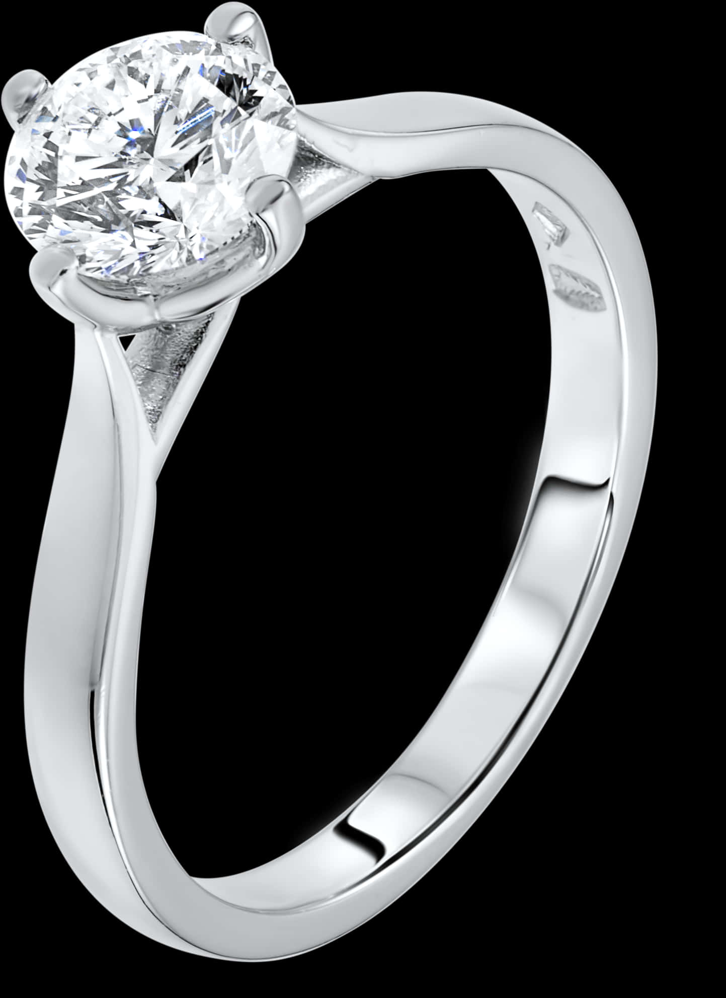 Elegant Diamond Engagement Ring PNG Image