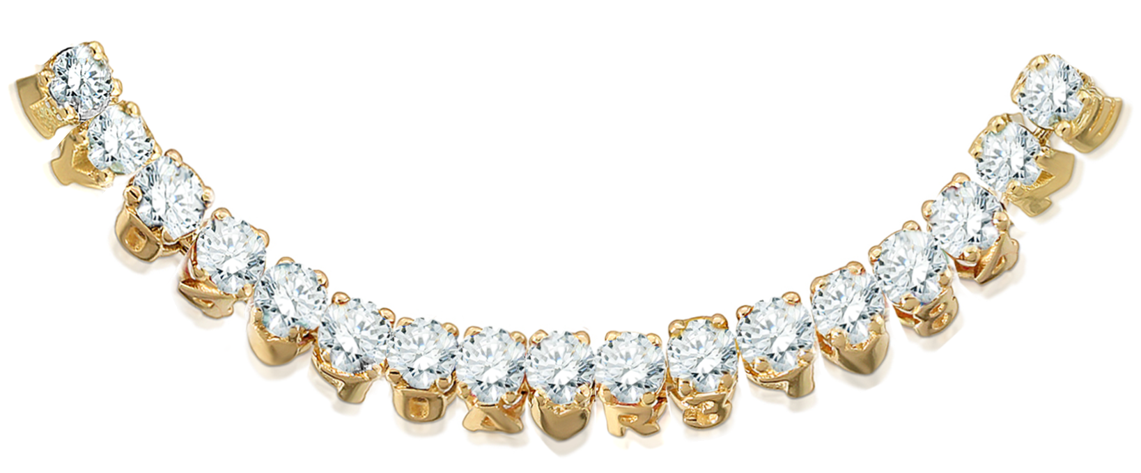 Elegant Diamond Gold Necklace PNG Image