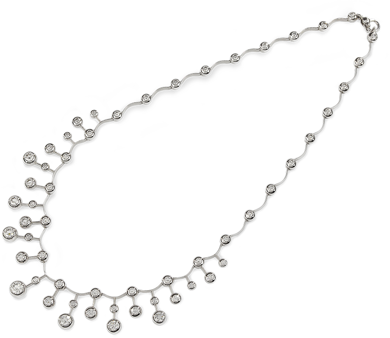 Elegant Diamond Necklace Design PNG Image