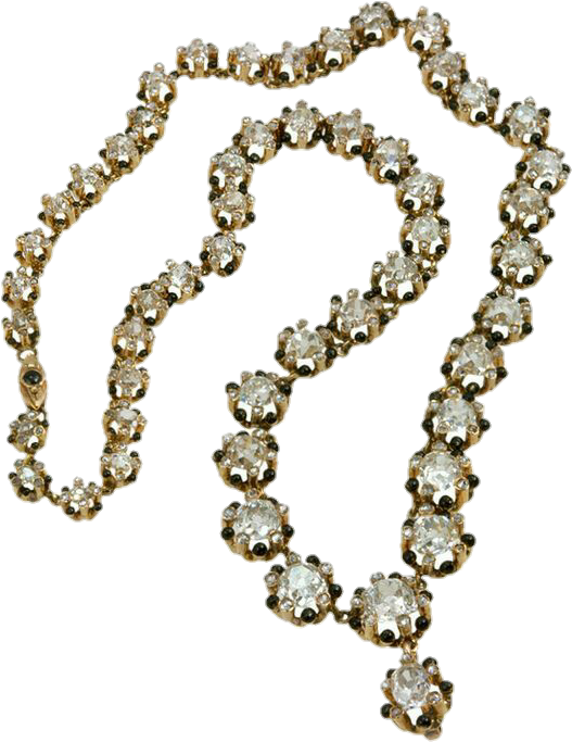 Elegant Diamond Necklace Design PNG Image