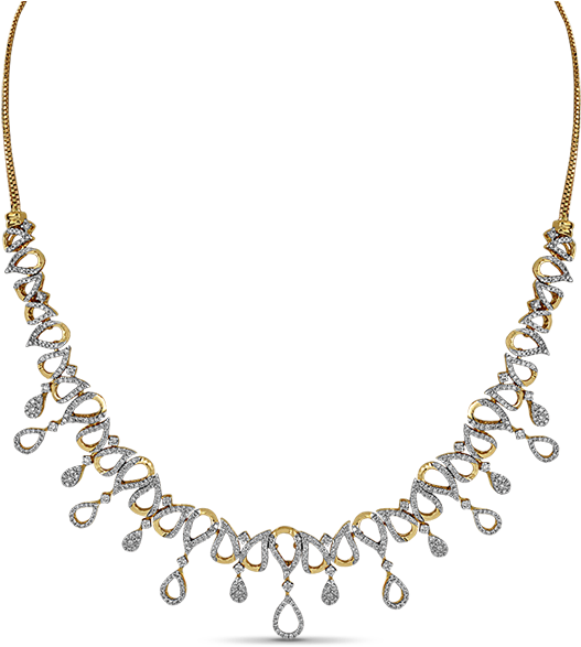 Elegant Diamond Necklace Design PNG Image