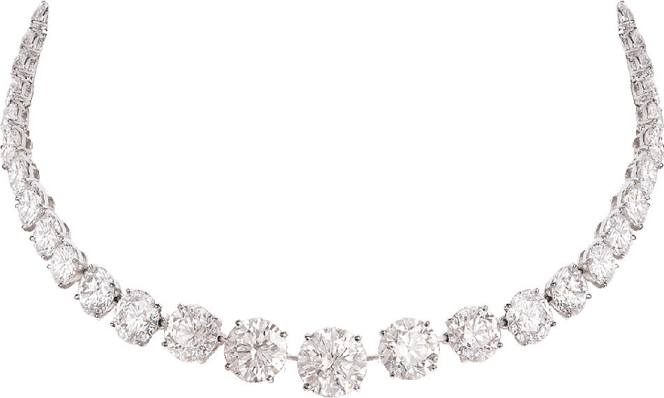 Elegant Diamond Necklace PNG Image