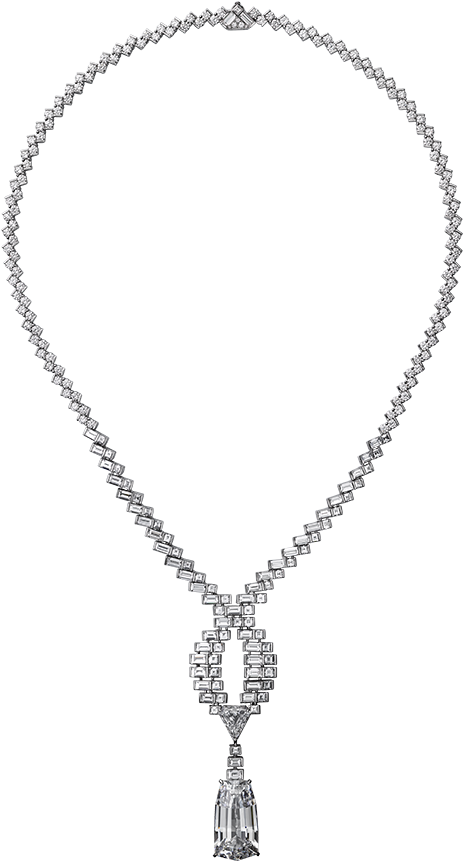 Elegant Diamond Necklacewith Pendant PNG Image