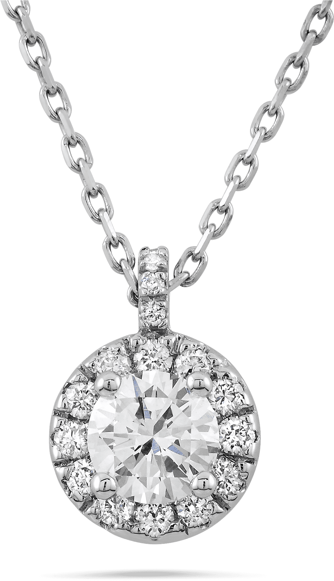 Elegant Diamond Pendant Necklace PNG Image