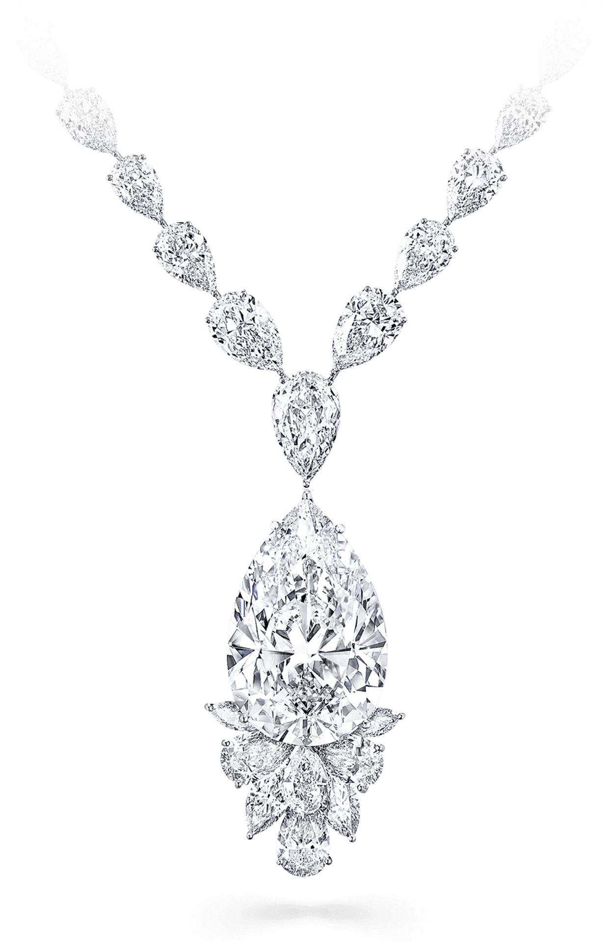 Elegant Diamond Pendant Necklace PNG Image