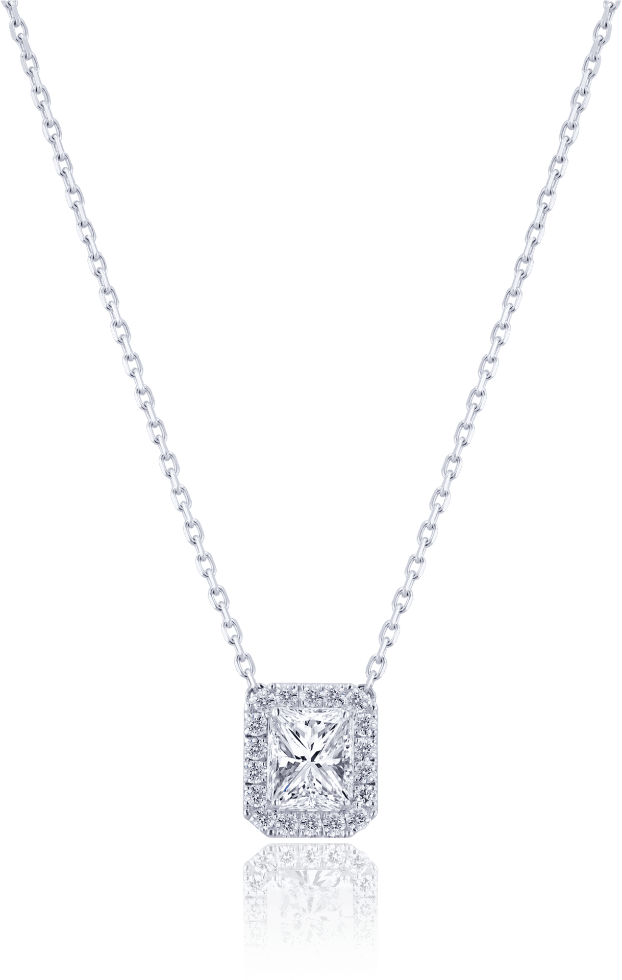 Elegant Diamond Pendant Necklace PNG Image