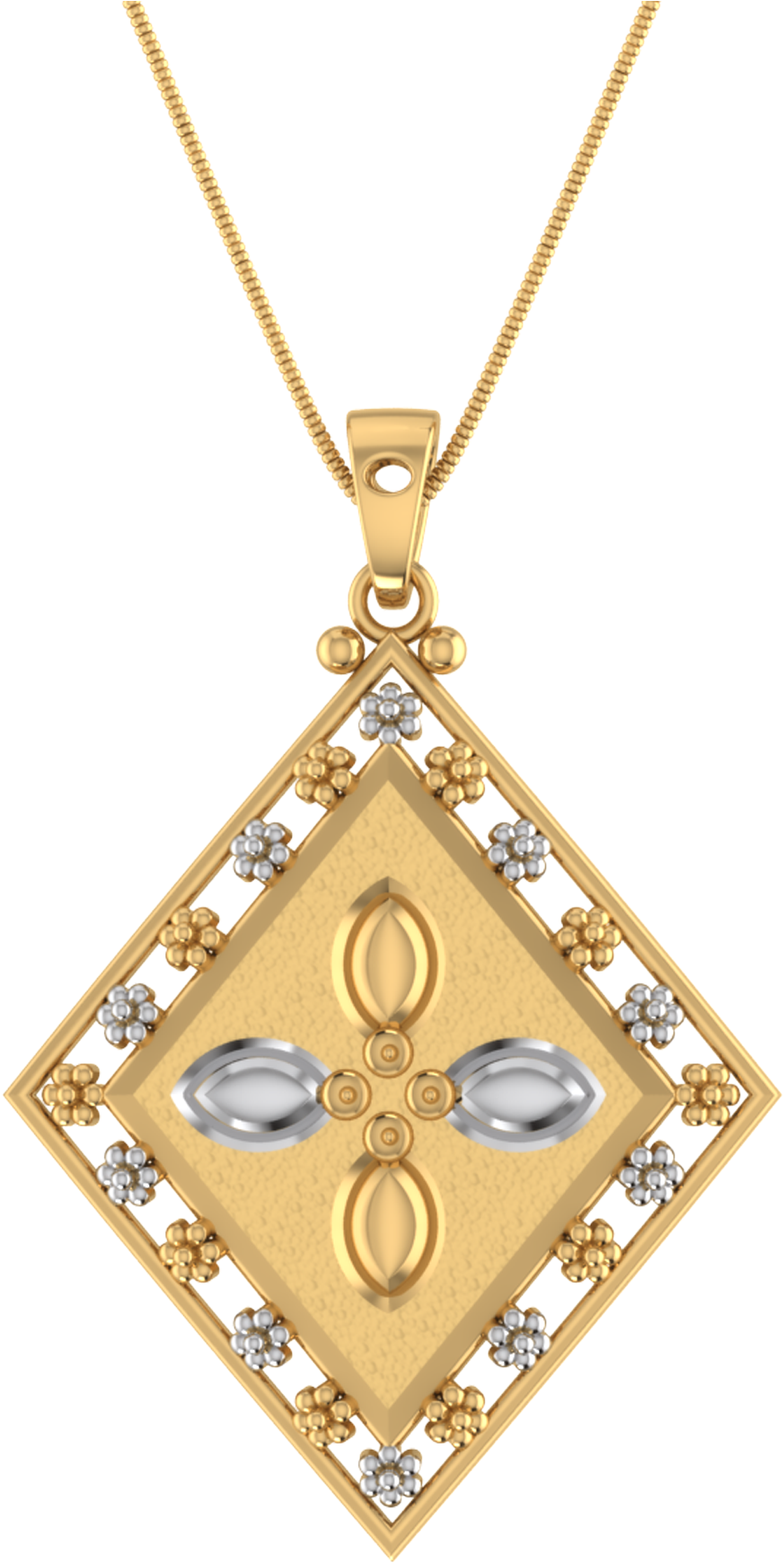 Elegant Diamond Shaped Pendant PNG Image