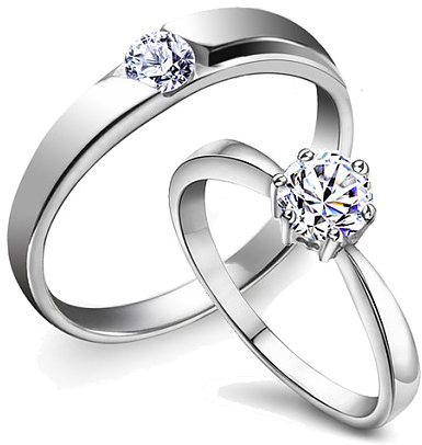 Elegant Diamond Wedding Rings Clipart PNG Image