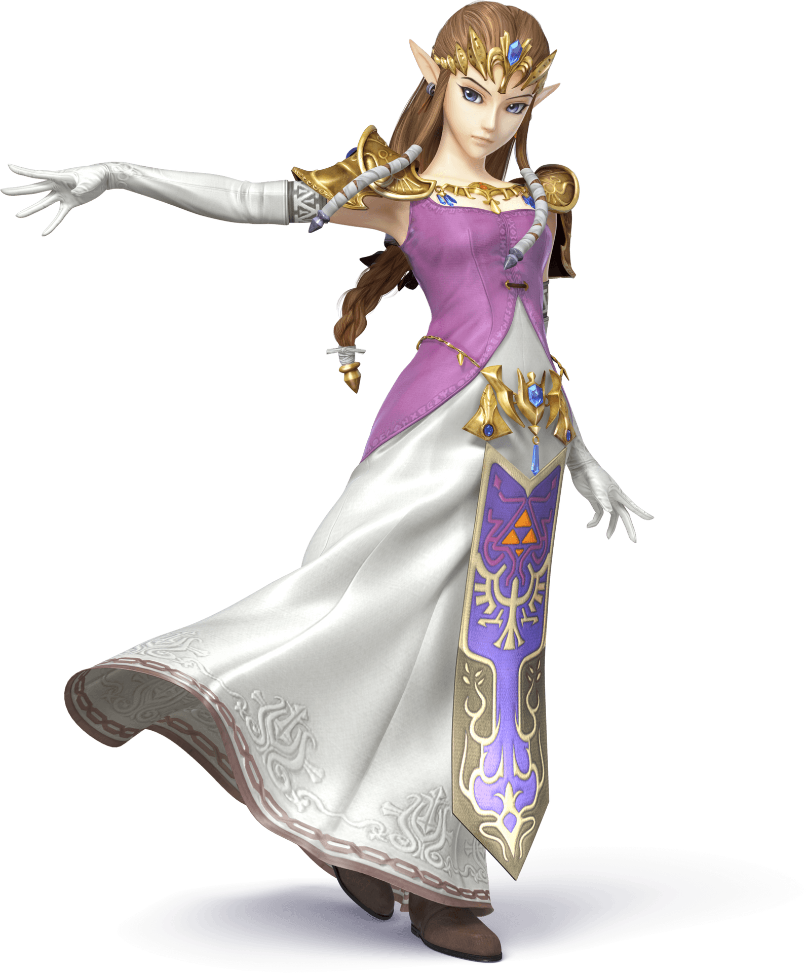 Elegant Elven Princess Character Pose PNG Image