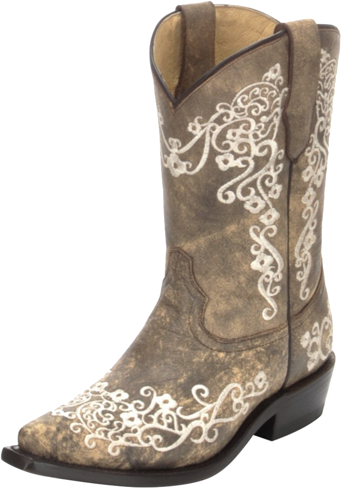 Elegant Embroidered Cowboy Boot.png PNG Image