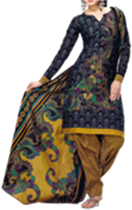 Elegant Embroidered Salwar Suit PNG Image