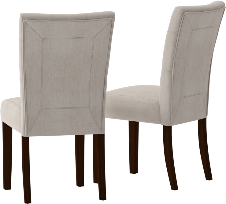 Elegant Fabric Dining Chairs PNG Image