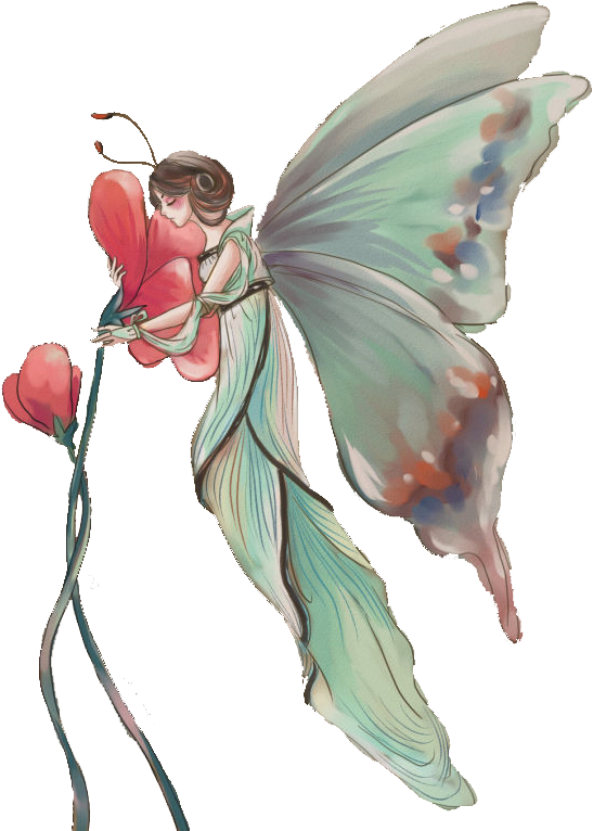 Elegant Fairy With Butterfly Wings PNG Image