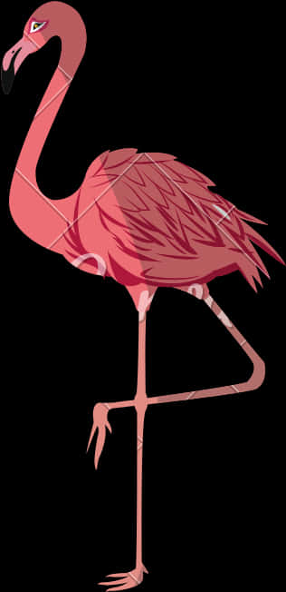 Elegant Flamingo Vector Illustration PNG Image