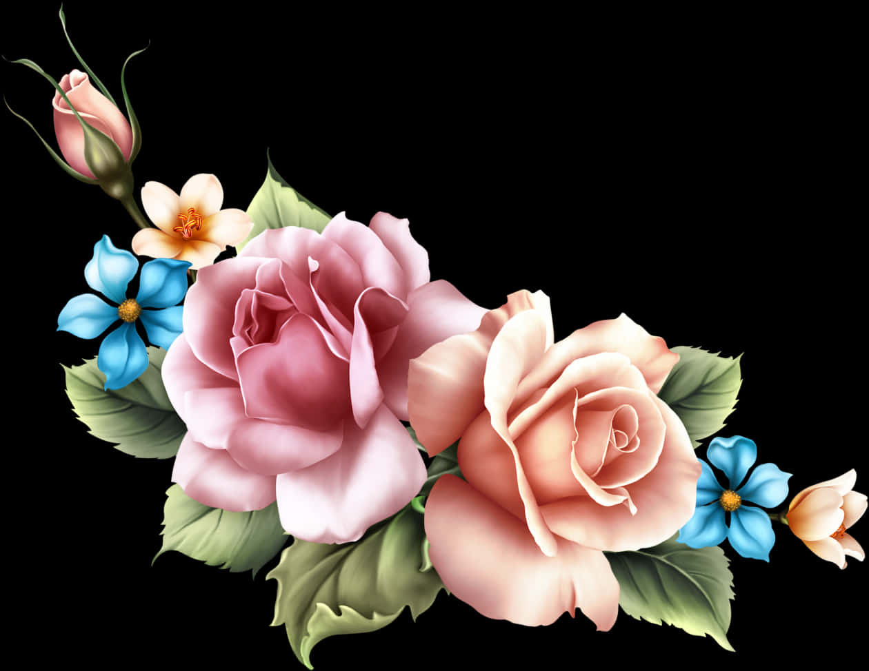 Elegant Floral Arrangement PNG Image