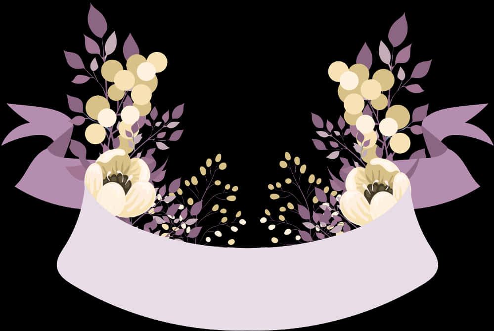 Elegant Floral Banner Design PNG Image