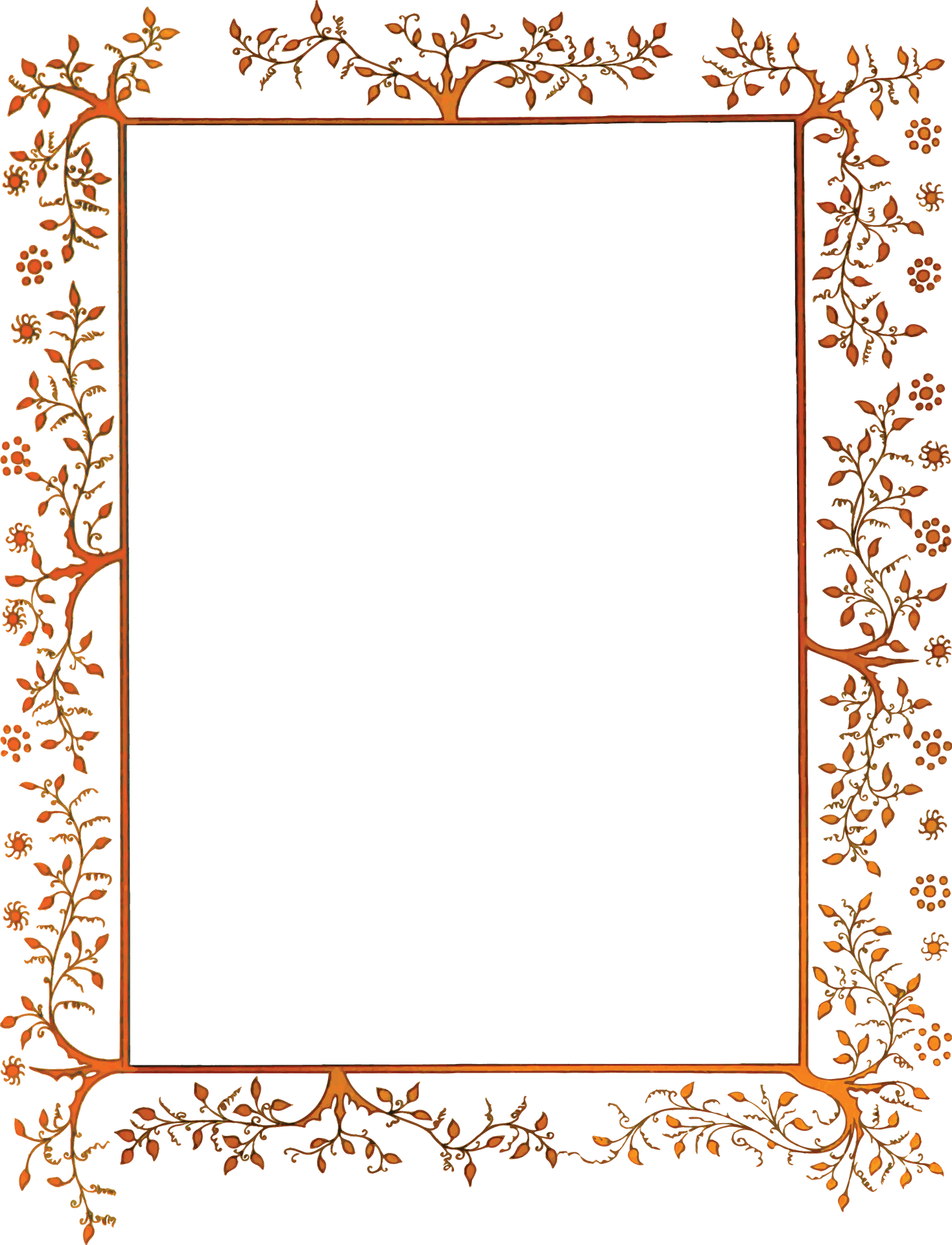 Elegant Floral Border Design PNG Image