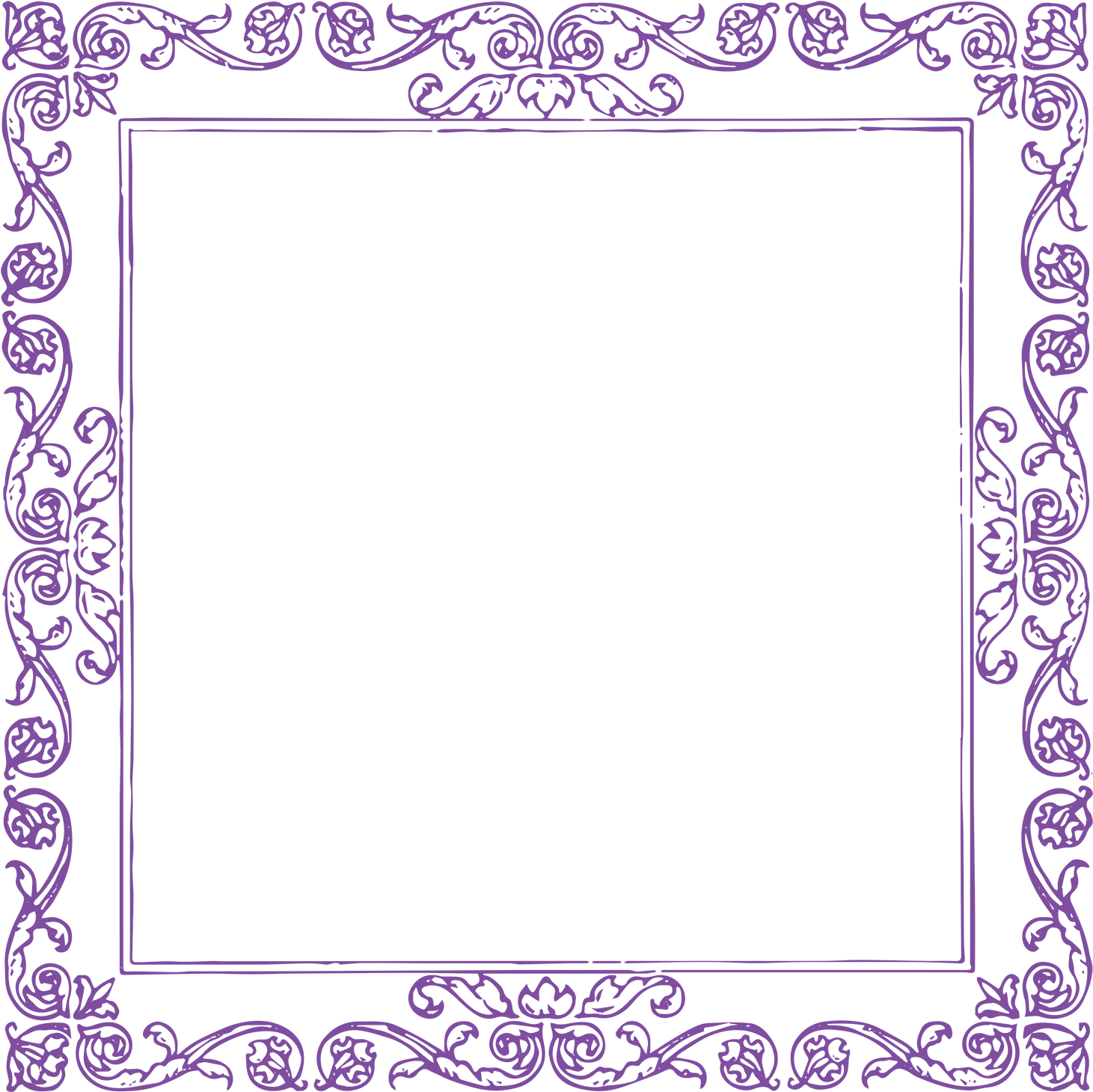 Elegant Floral Border Design PNG Image