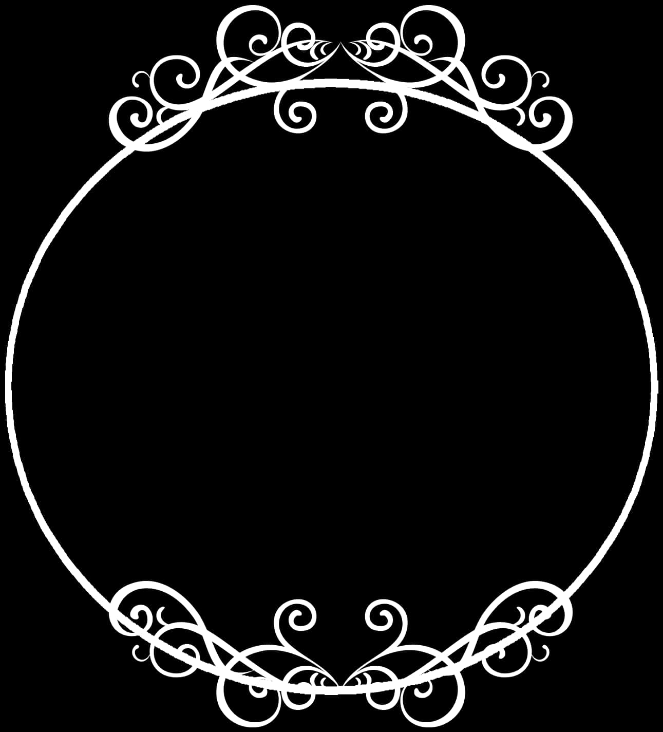 Elegant Floral Circle Frame Vector PNG Image