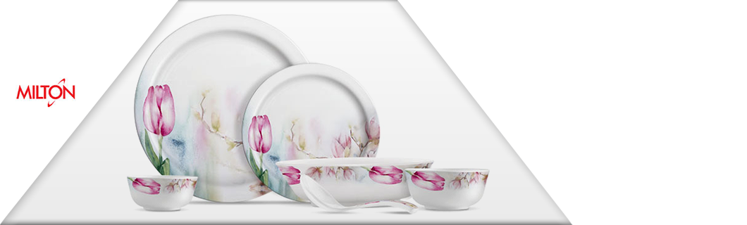 Elegant Floral Crockery Set PNG Image