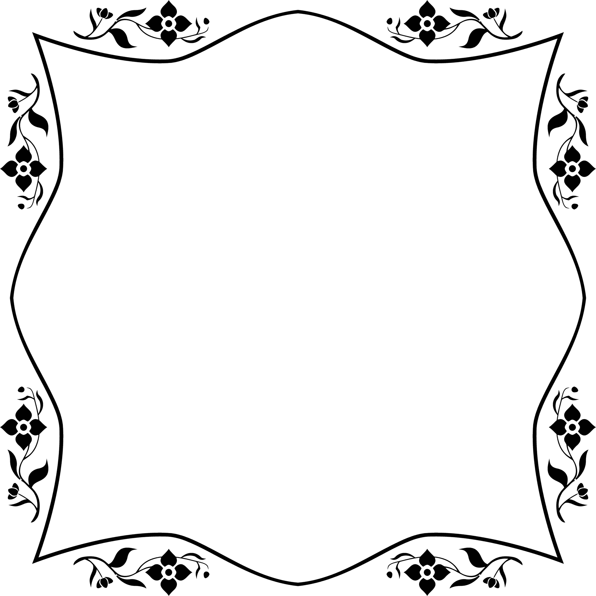 Elegant Floral Frame Design PNG Image