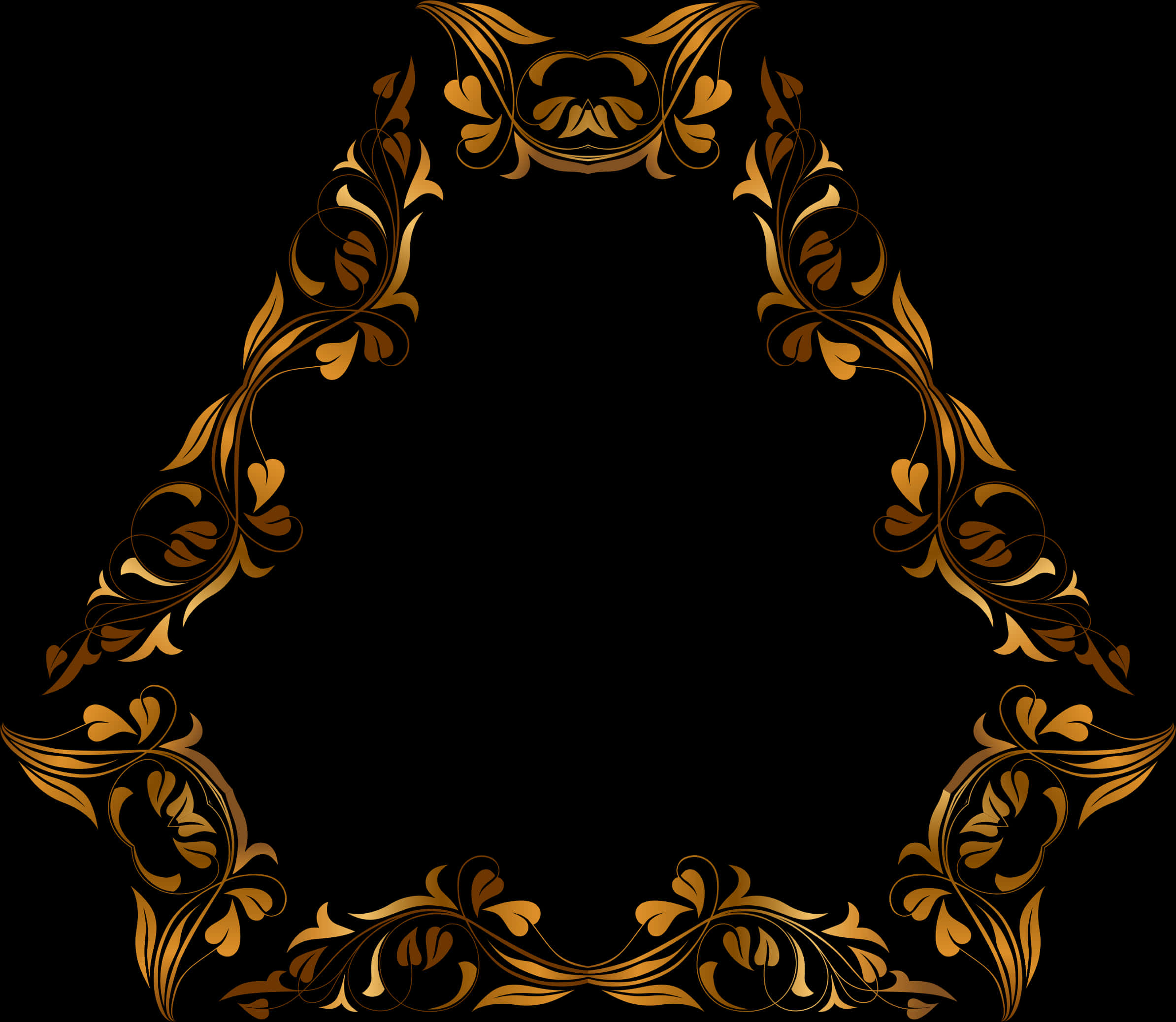 Elegant Floral Frame Design PNG Image