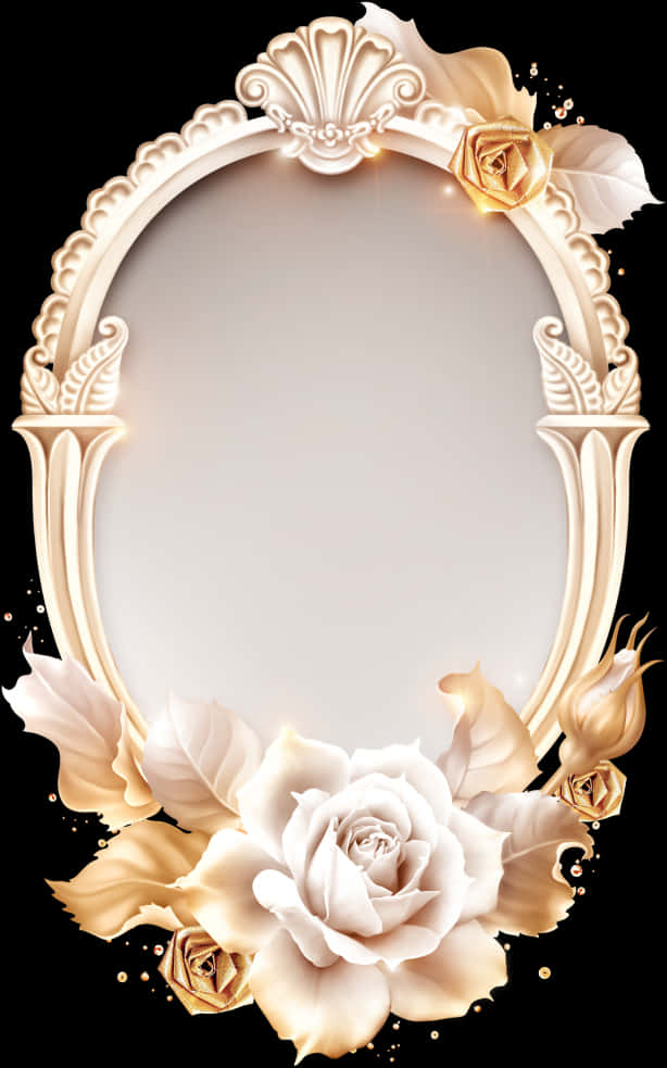 Elegant Floral Frame Design PNG Image