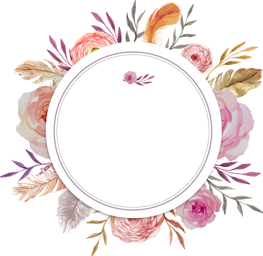 Elegant Floral Frame Template PNG Image