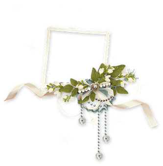 Elegant Floral Framewith Stars PNG Image