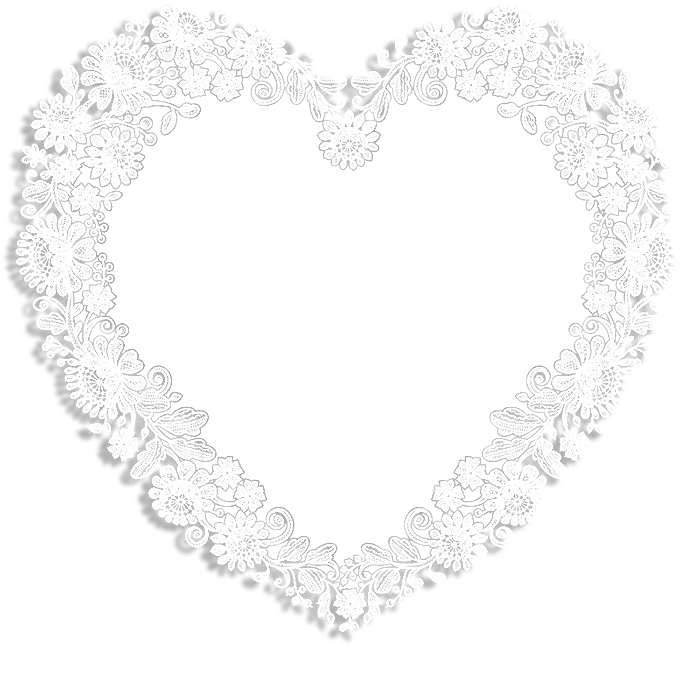 Elegant Floral Heart Frame PNG Image