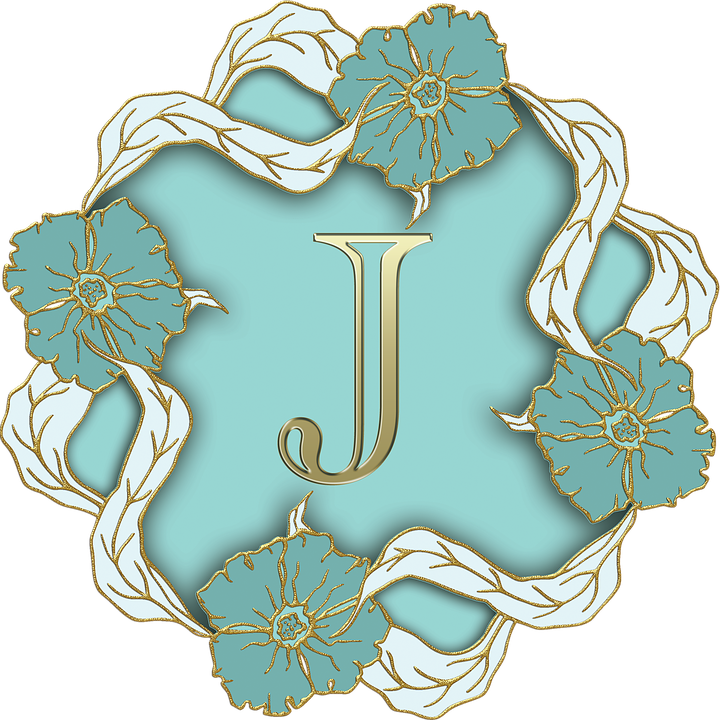 Elegant Floral Letter J Design PNG Image