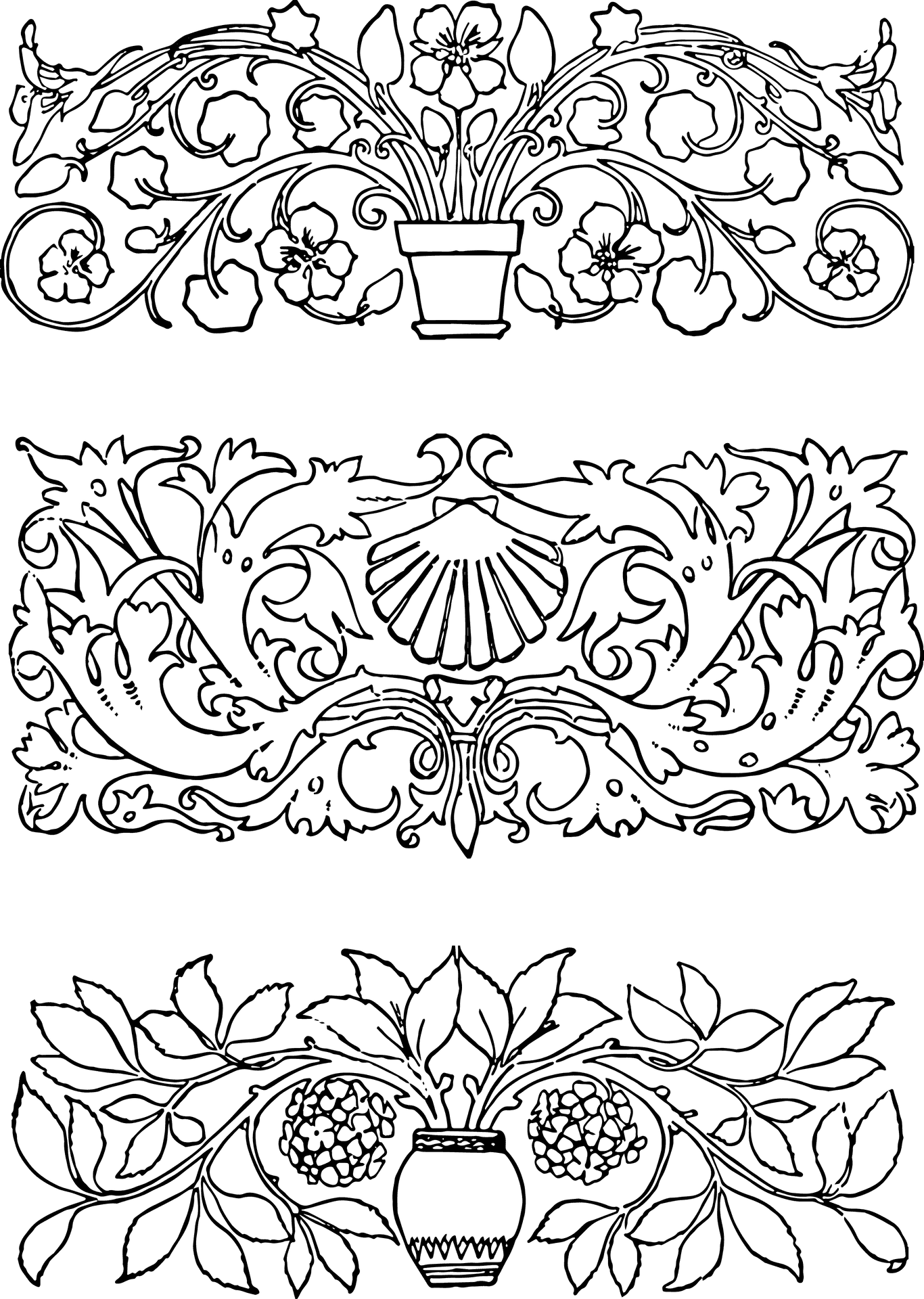 Elegant Floral Ornament Vector PNG Image