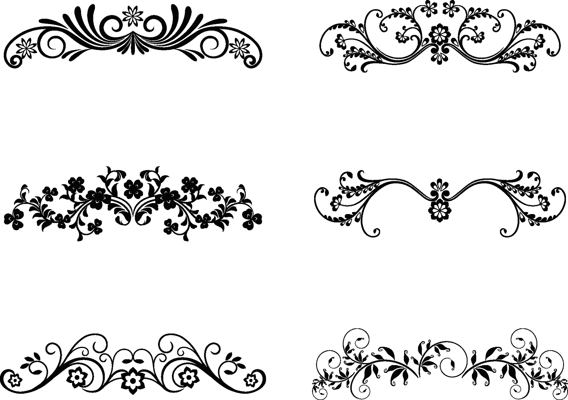 Elegant Floral Ornament Vector Set PNG Image