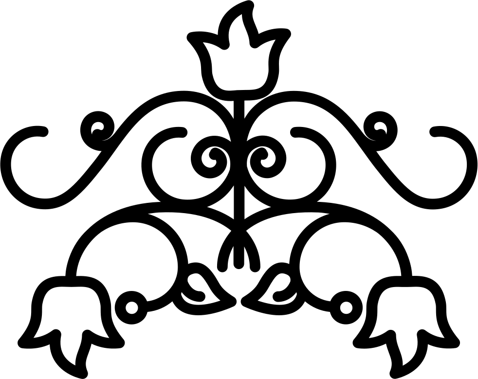 Elegant Floral Outline Design PNG Image