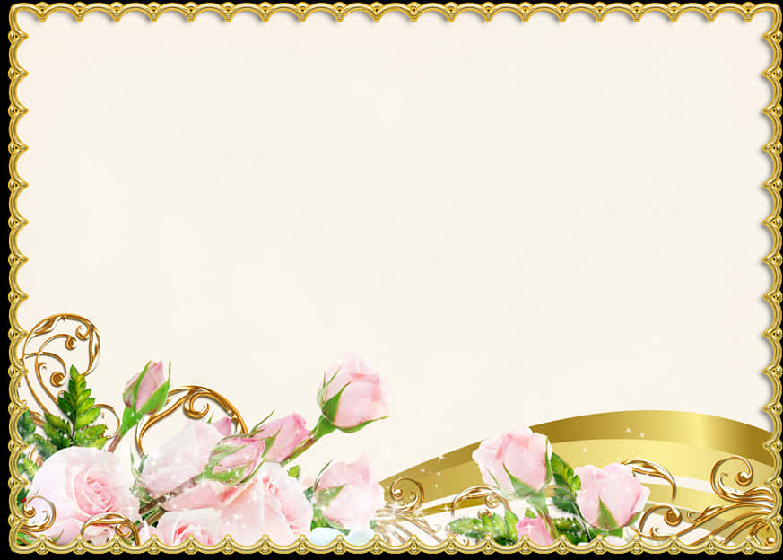 Elegant Floral Photo Frame PNG Image