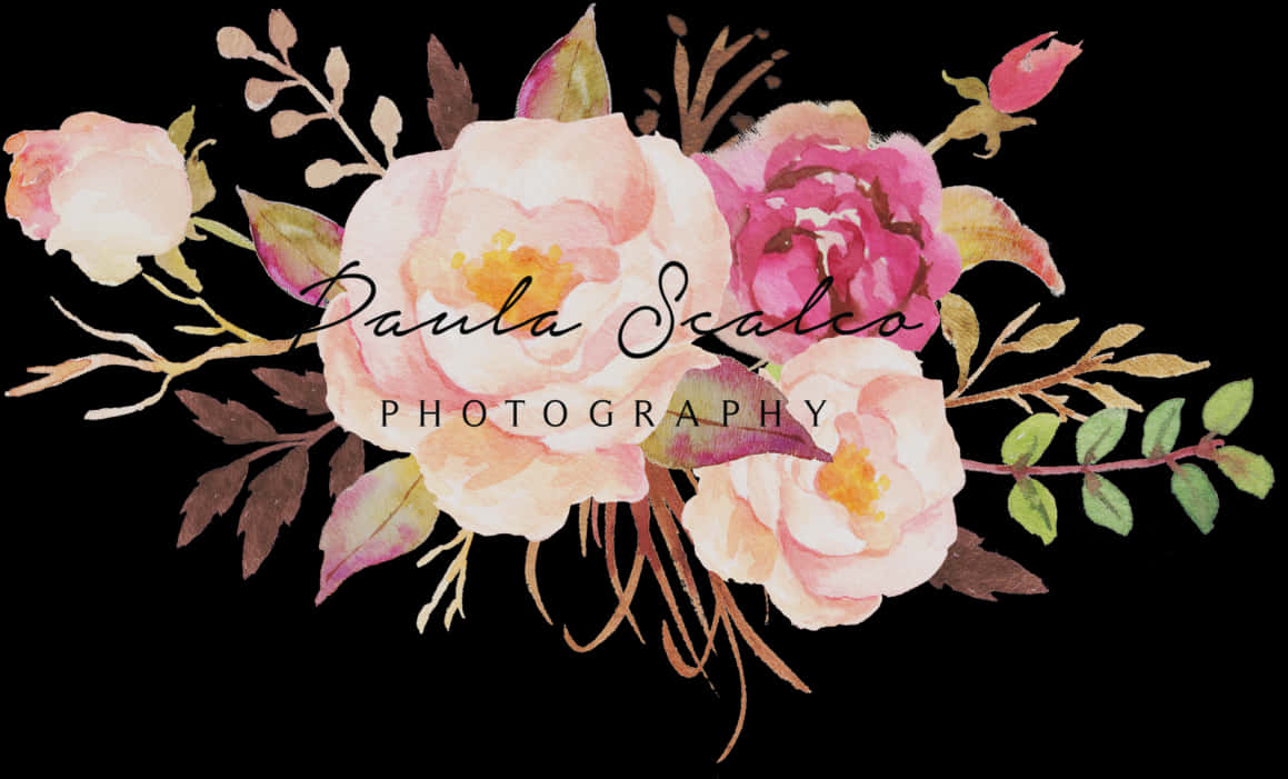 Elegant Floral Photography Logo PNG Image