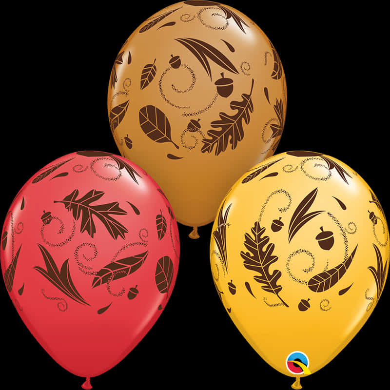 Elegant Floral Print Balloons PNG Image