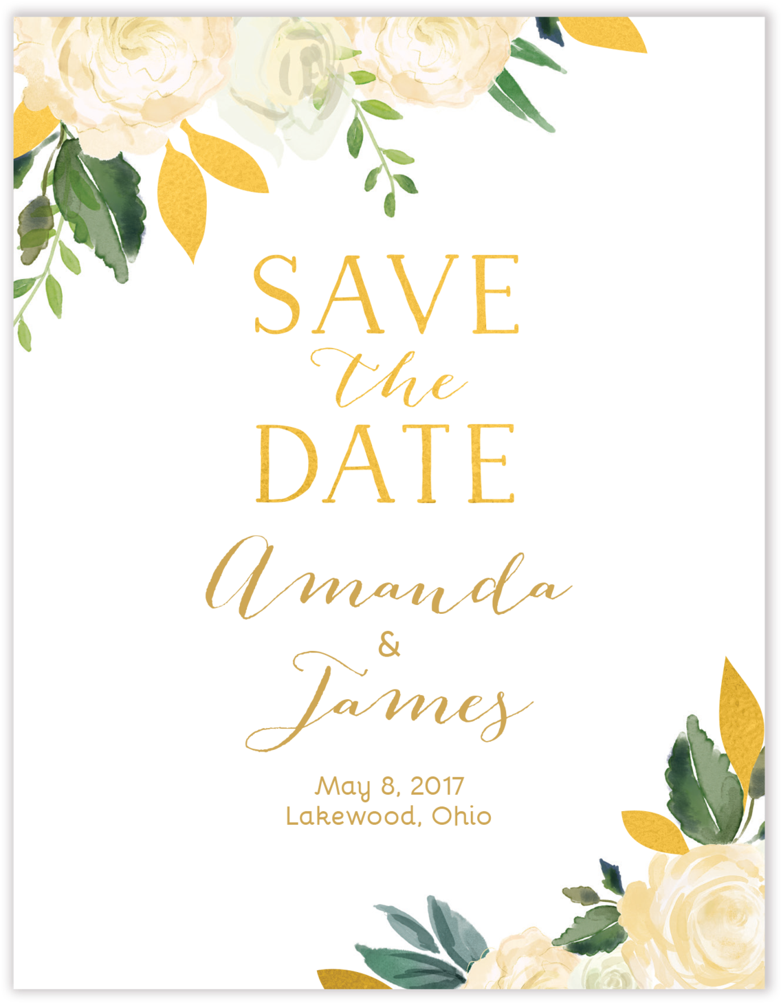 Elegant Floral Savethe Date Announcement PNG Image