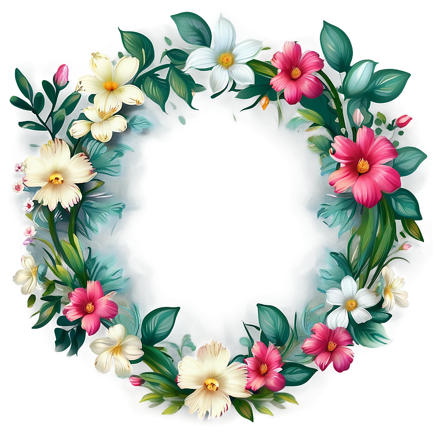 Elegant Floral Token Border Png 06292024 PNG Image