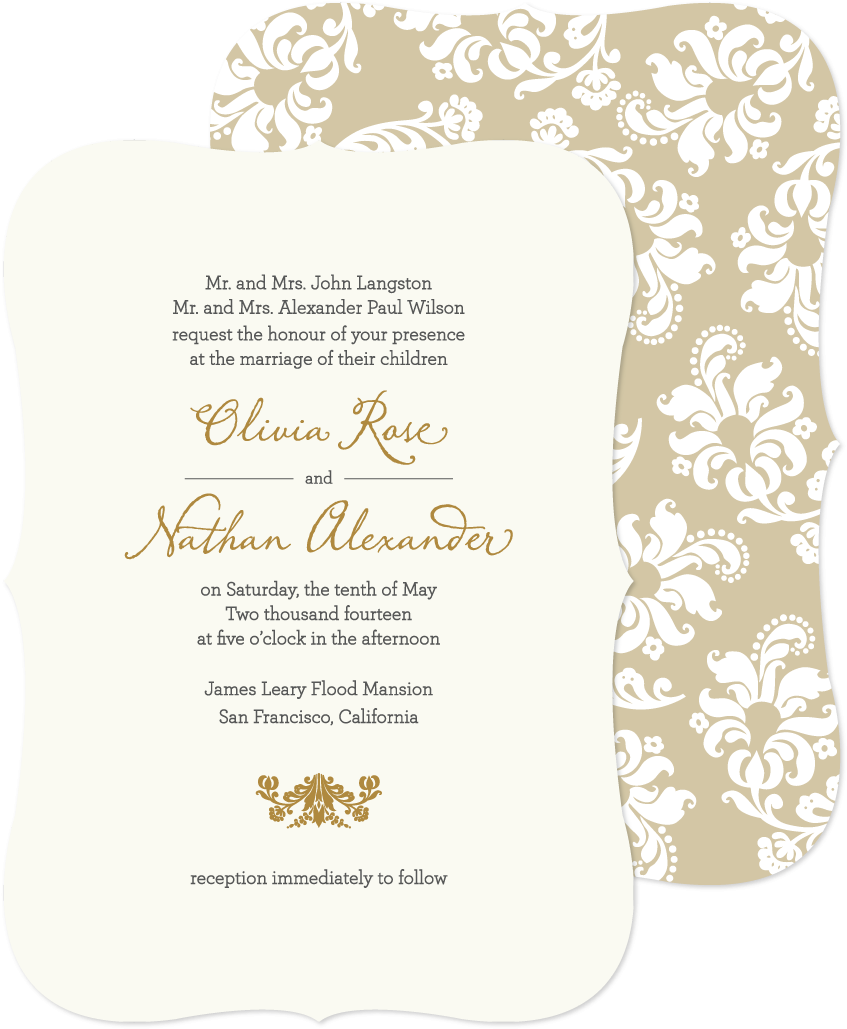 Elegant Floral Wedding Invitation PNG Image