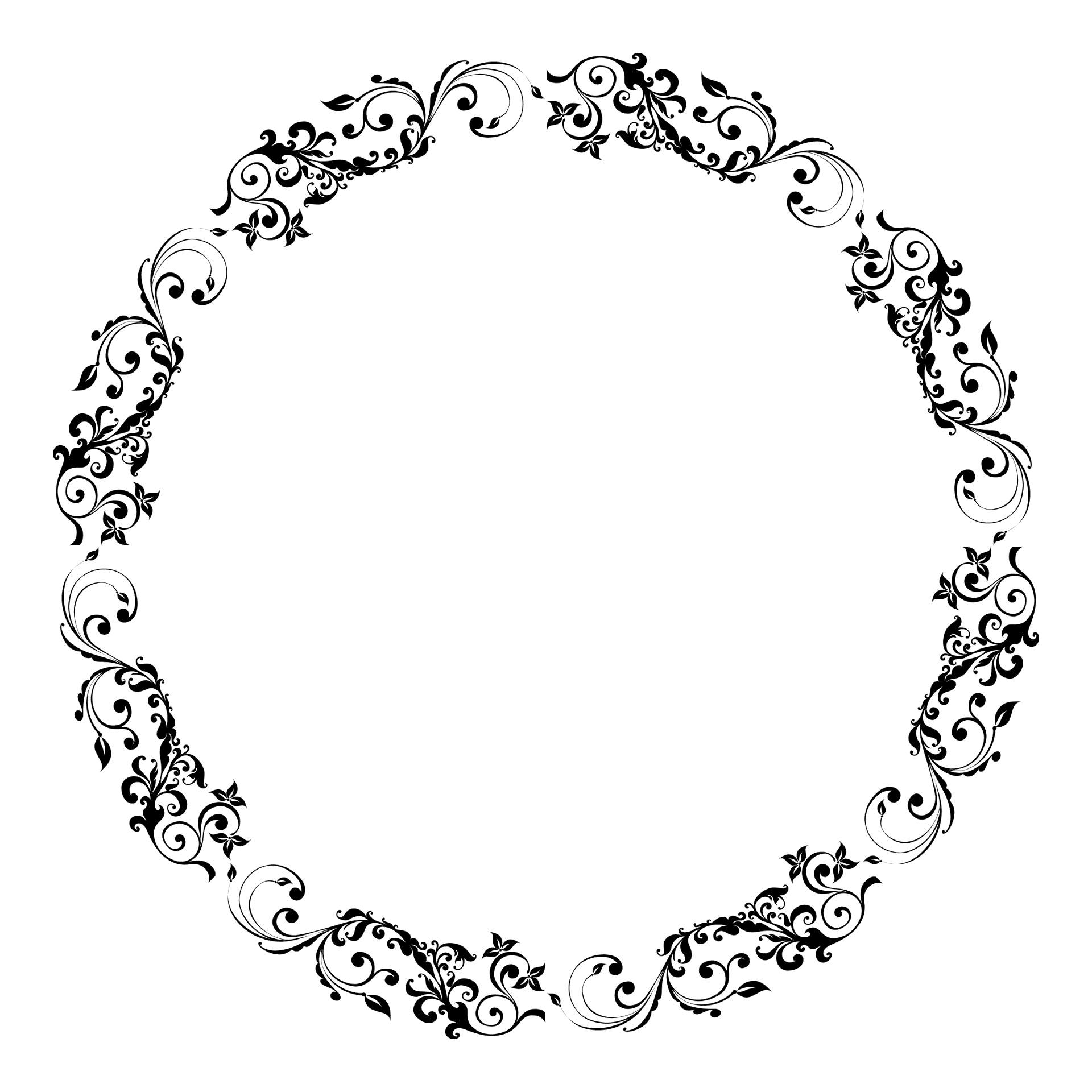 Elegant Floral Wreath Design PNG Image