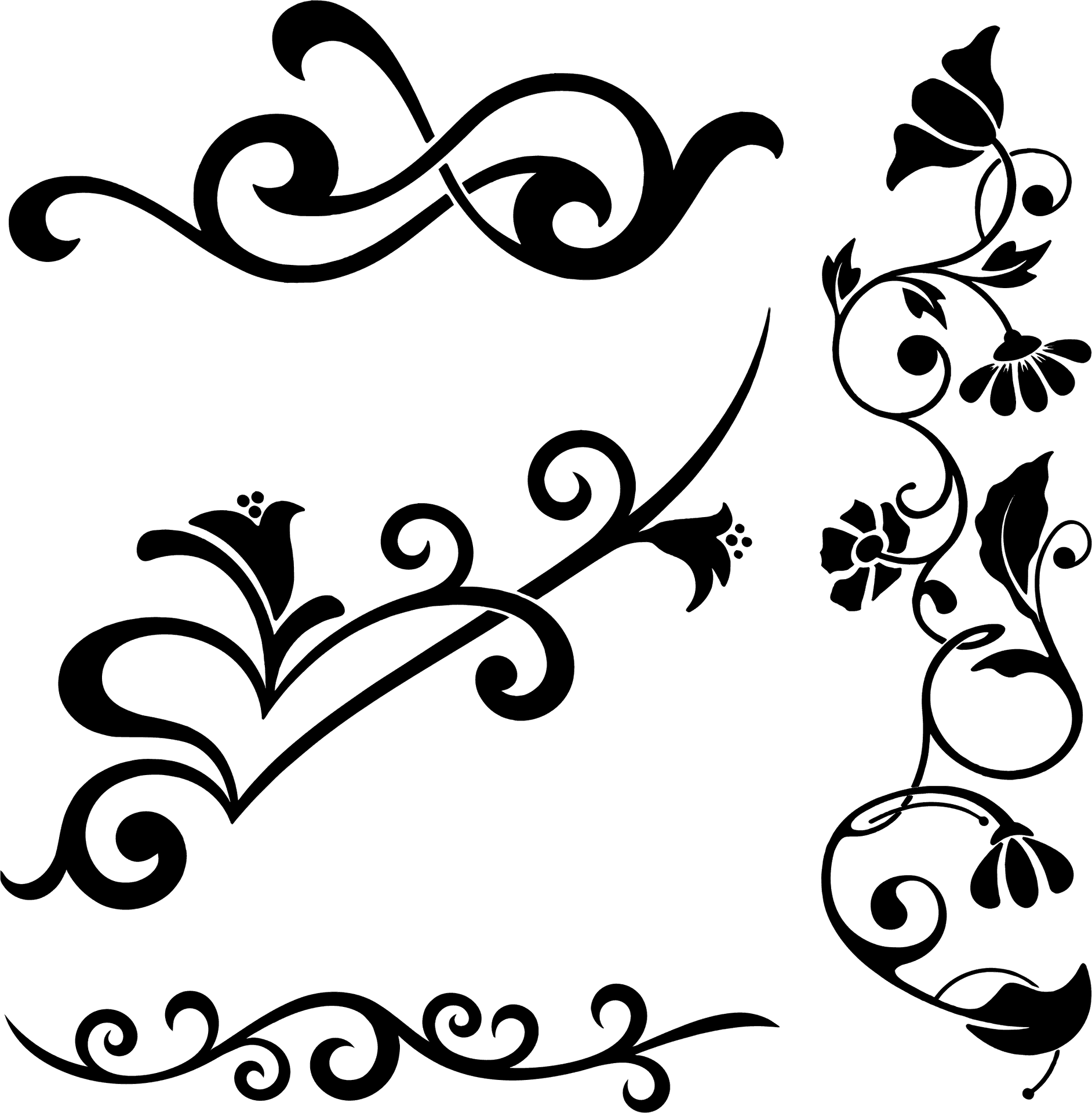 Elegant Flourish Designs Vector PNG Image