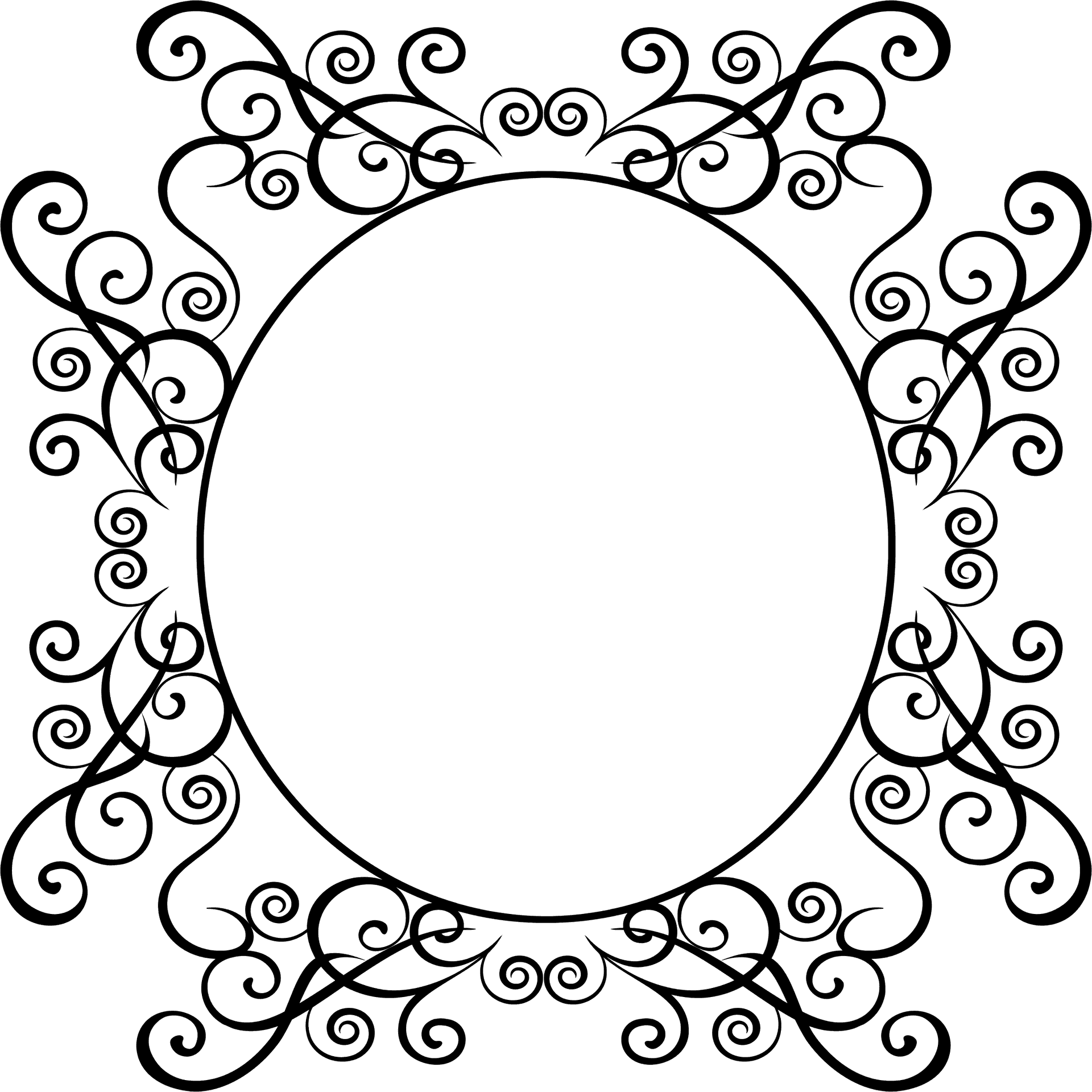 Elegant Flourish Frame Design PNG Image