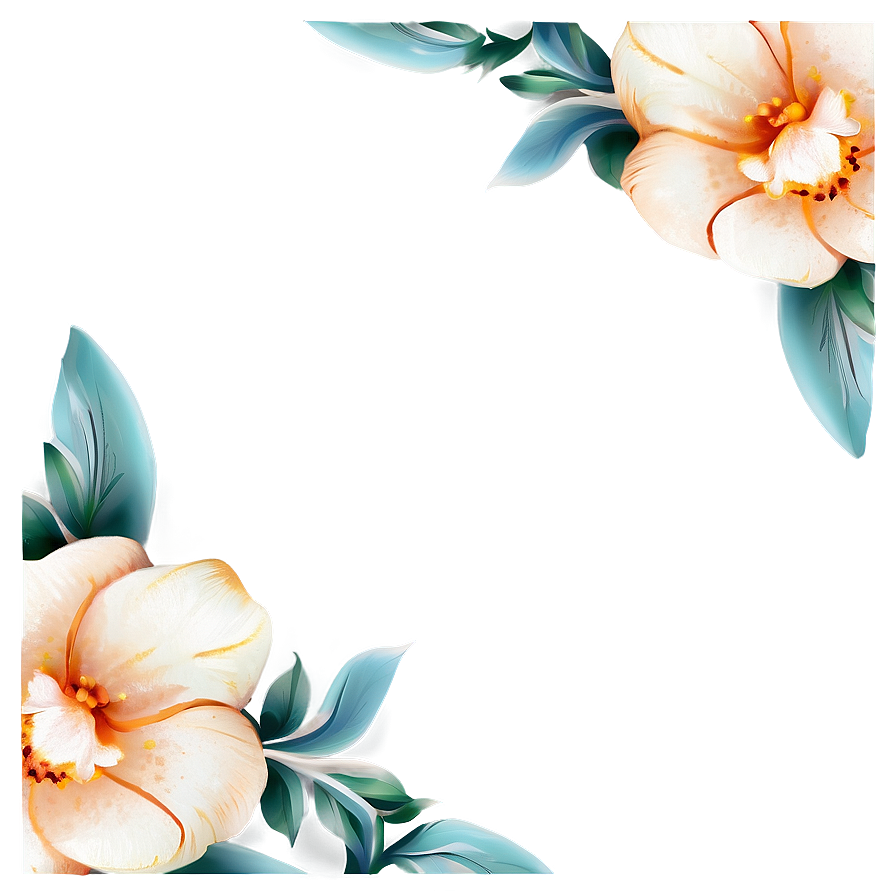 Elegant Flower Border Png Odm39 PNG Image