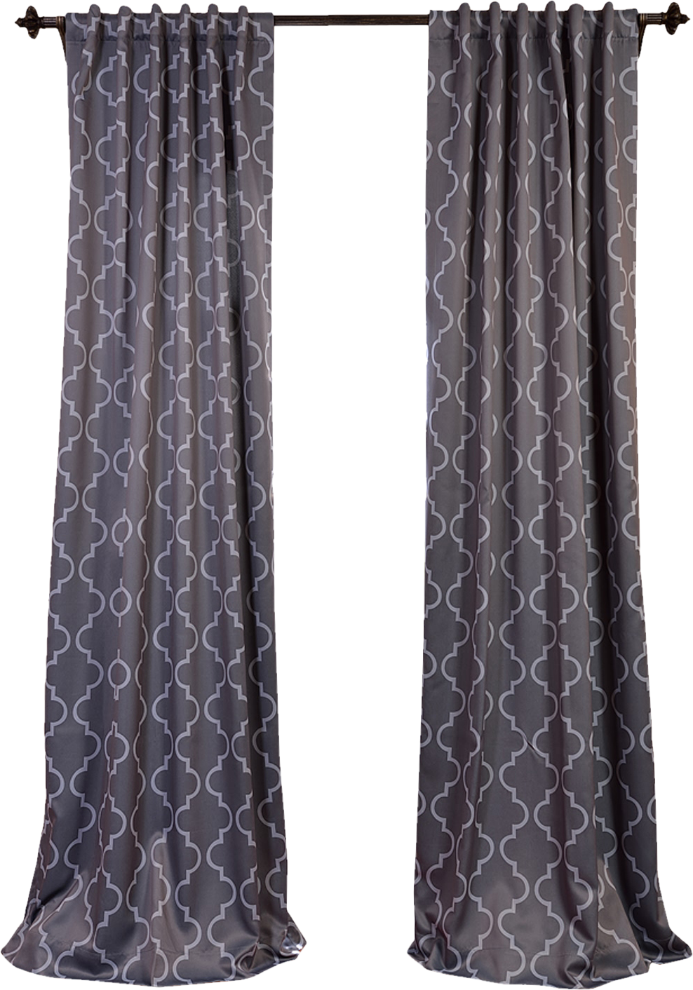 Elegant Geometric Pattern Curtains PNG Image